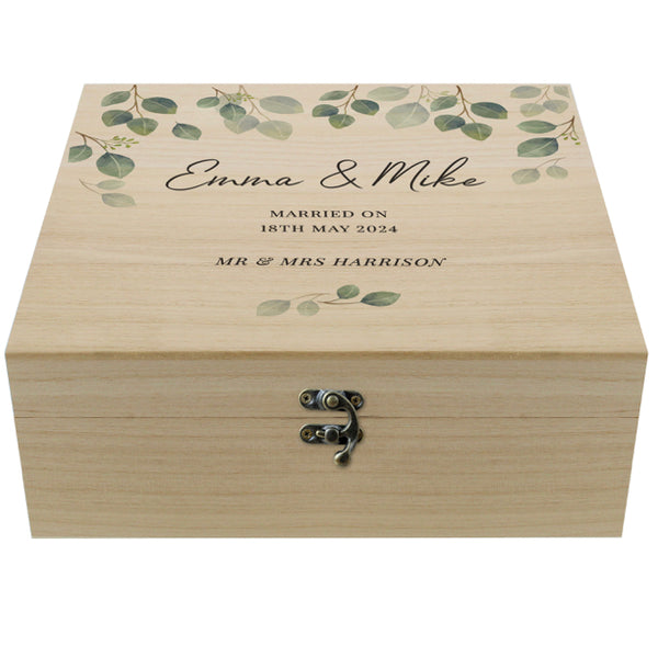 Personalised Botanical Wooden Keepsake Box