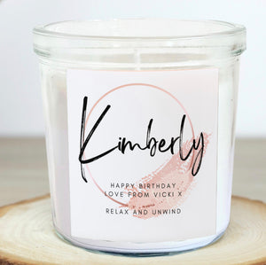 Personalised Glass Jar Candle - Painted Name