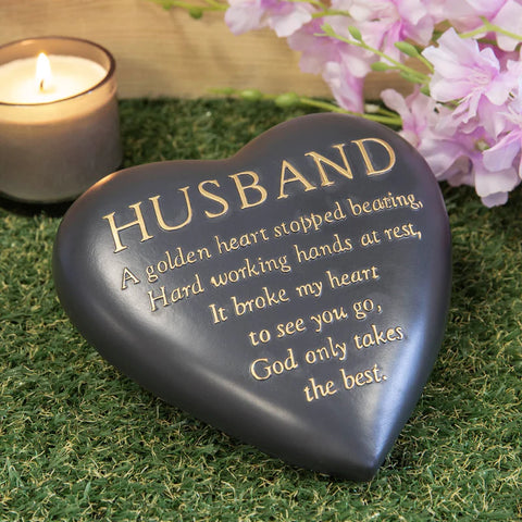 Husband Graveside Heart Plaque