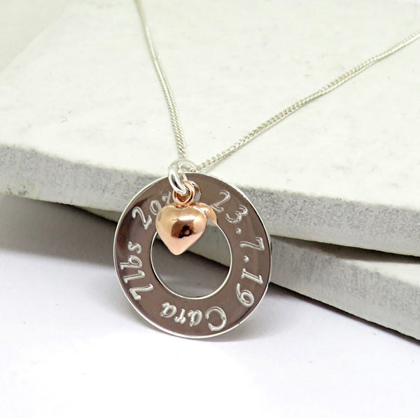 Personalised Sterling Silver Eternity Charm Necklace