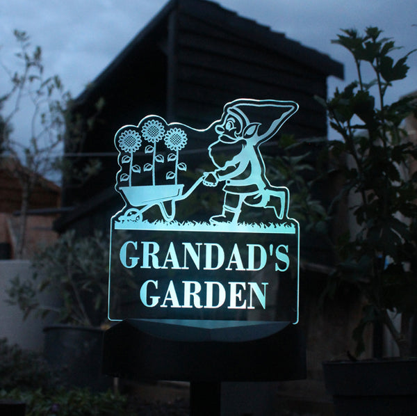 Personalised Gnome Garden Outdoor Solar Light