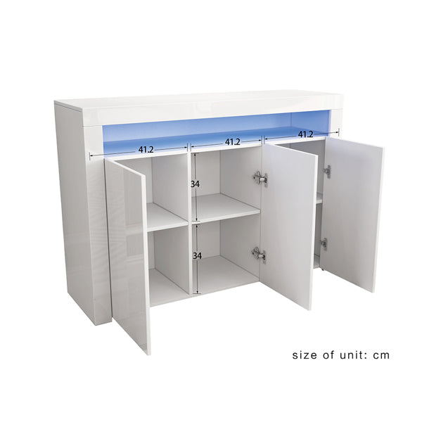 White High Gloss 3 Door LED Sideboard Cabinet