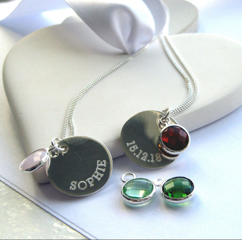 Personalised Birthstone Charm Necklace