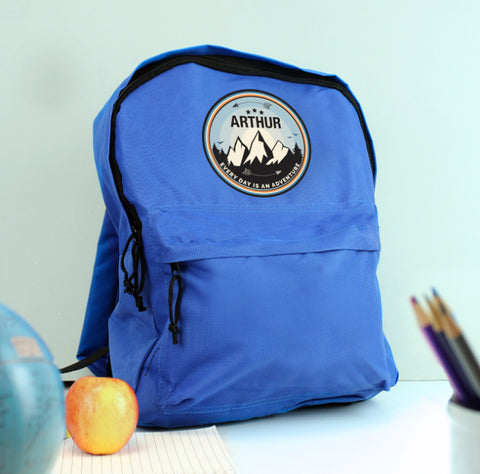 Personalised Adventure Blue Backpack