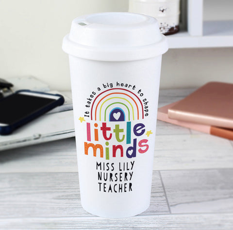 Personalised Shape Little Minds Travel Mug