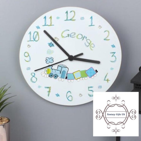 Personalised Patchwork Train Clock