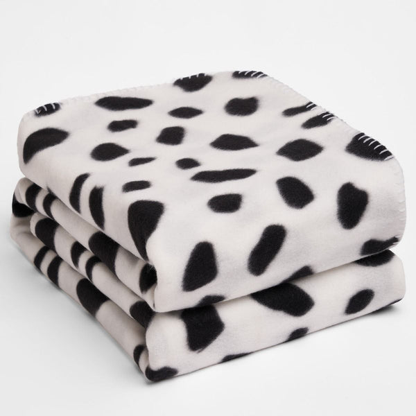 Dalmatian Print Fleece Throw, White