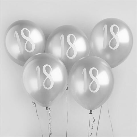 Silver 18th Milestone Balloons