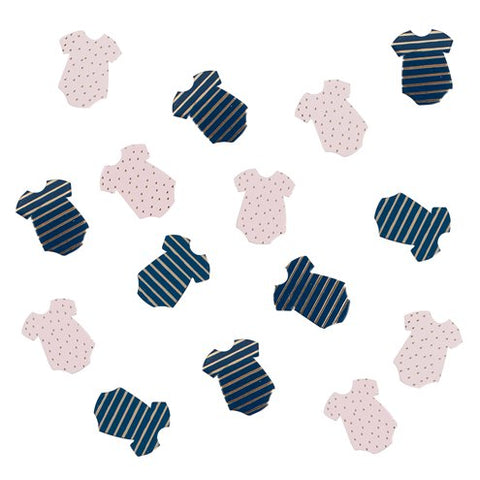 Gender Reveal Navy & Pink Baby Grow Table Confetti