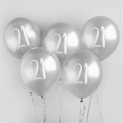 Silver 21st Milestone Balloons