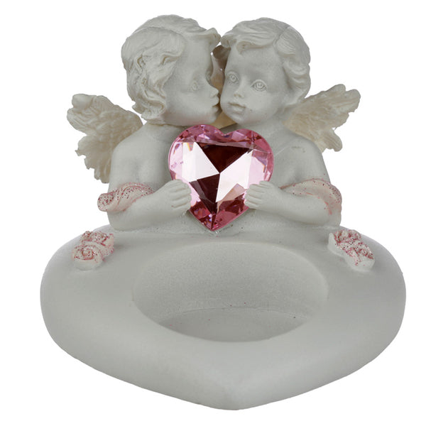 Peace of Heaven Cherub - Sweetheart Kisses Tea Light Candle Holder