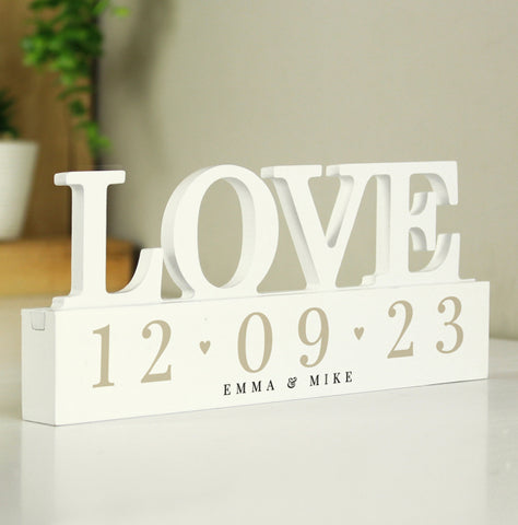 Personalised Big Date Wooden Love Ornament