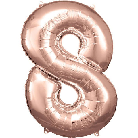 Rose Copper Number 8 Balloon
