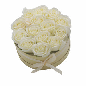 14 Cream Roses Soap Flower Bouquet