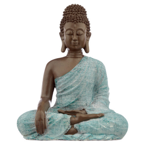 Decorative Turquoise & Brown Buddha Figurine - Love