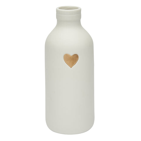 Gold Heart Bottle Vase