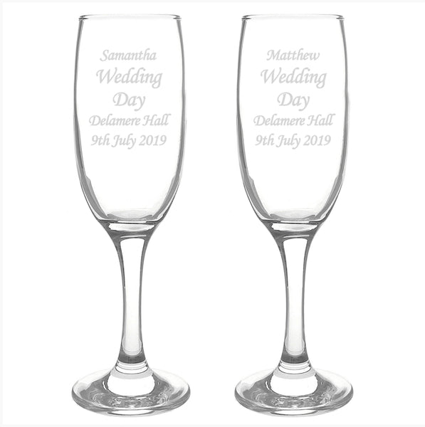 Personalised Celebration Pair of Flutes