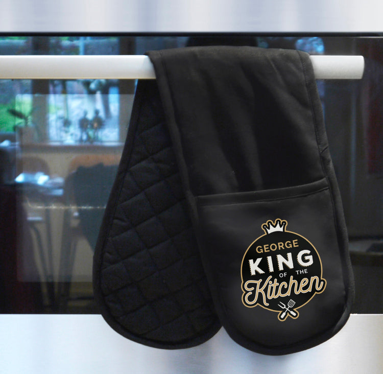 Personalised King of the Kitchen Oven Gloves