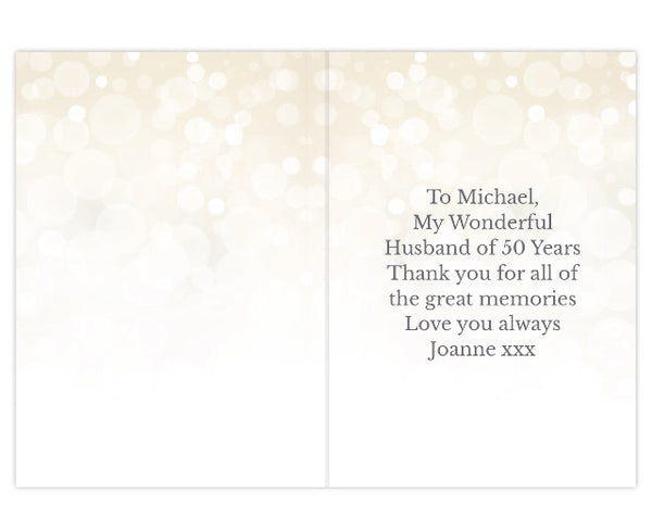 Personalised 50th Golden Anniversary Card