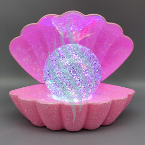 Pink Glitter Sea Shell LED Glitter Lamp