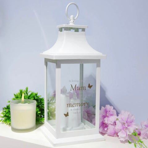 LED White Memorial Lantern - Mum