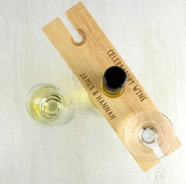 Personalised Free Text Wine Glass & Bottle Holder