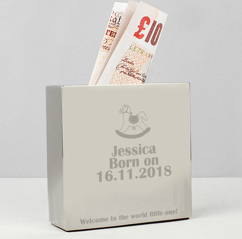 Personalised Rocking Horse Square Money Box