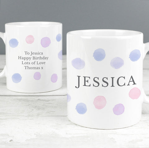 Personalised Pink Spot Mug