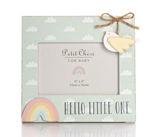 Hello Little One Cheri Bird & Rainbow Frame