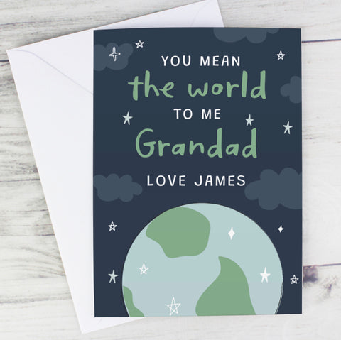 Personalised You Mean The World To Me Card