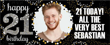 Personalised Sparking 21st Birthday Banner