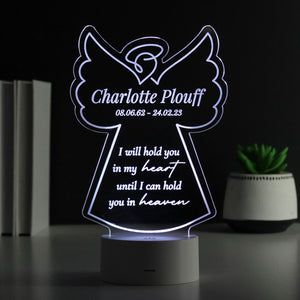 Personalised Angel Memorial Verse Colour Changing LED Light