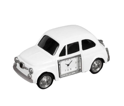 William Widdop Miniature Clock - White Car