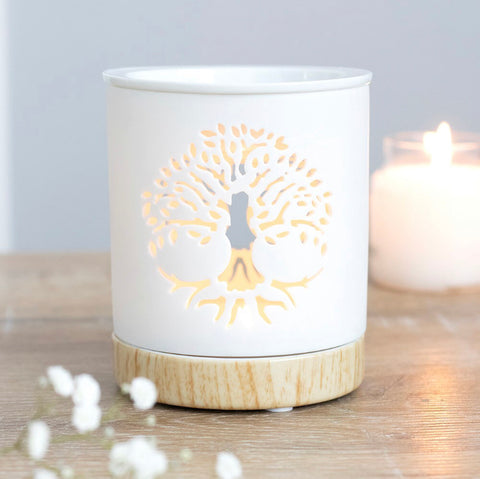 Tree Of Life Cut Out Oil Burner - White