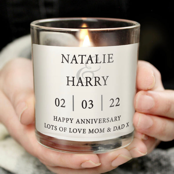 Personalised Couples Jar Candle