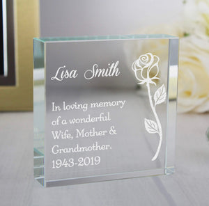 Personalised Rose Large Crystal Token