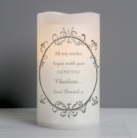 Personalised Ornate Frame LED Candle