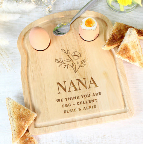 Personalised Floral Egg & Toast Board