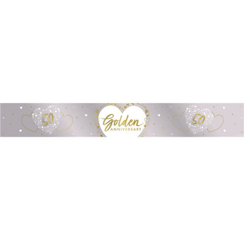 50th Golden Wedding Anniversary Foil Banner