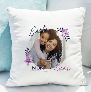 Floral Best Ever Photo Upload Cushion