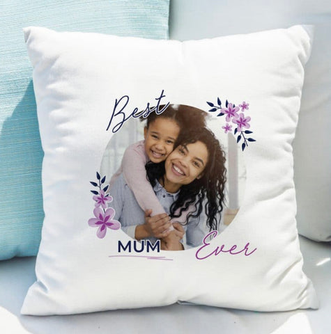 Floral Best Ever Photo Upload Cushion