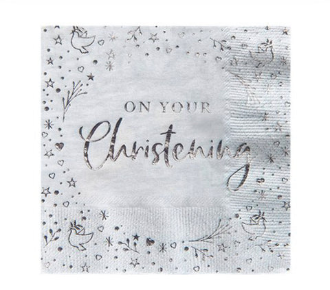 On Your Christening Blue Paper Napkins