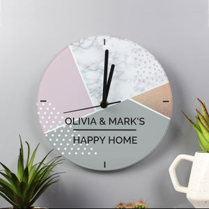 Personalised Geometric Glass Clock