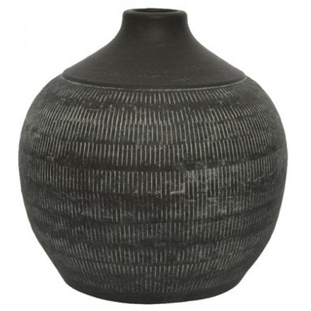 Black Striped Vase