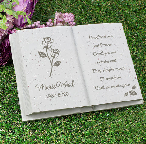 Personalised Rose Memorial Book