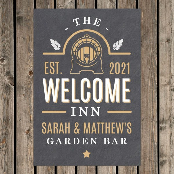 Personalised The Welcome Inn Metal Sign