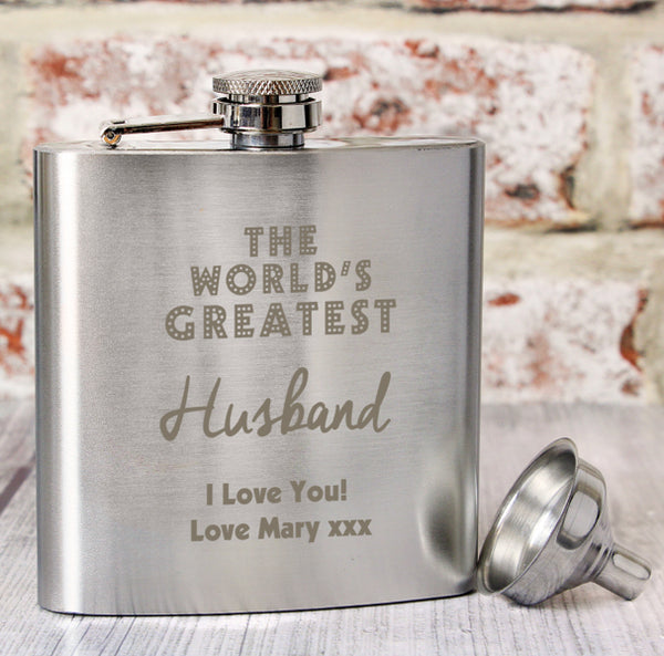 Personalised 'The World's Greatest' Hip Flask