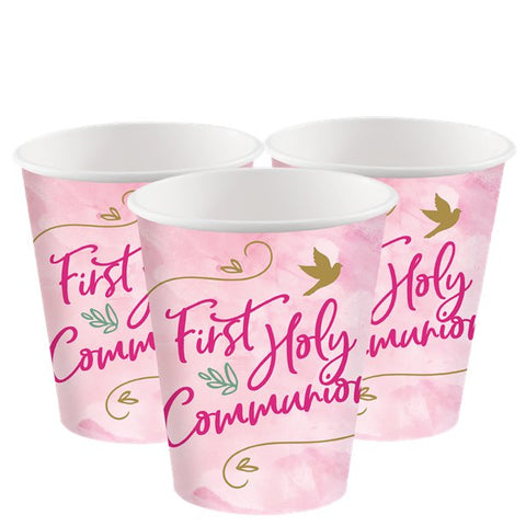 Pink 1st Communion Paper Cups