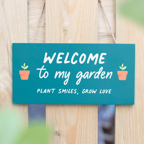 In The Garden Welcome Hanging Sign