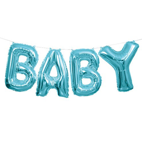 Blue Baby Phrase Foil Balloon Bunting